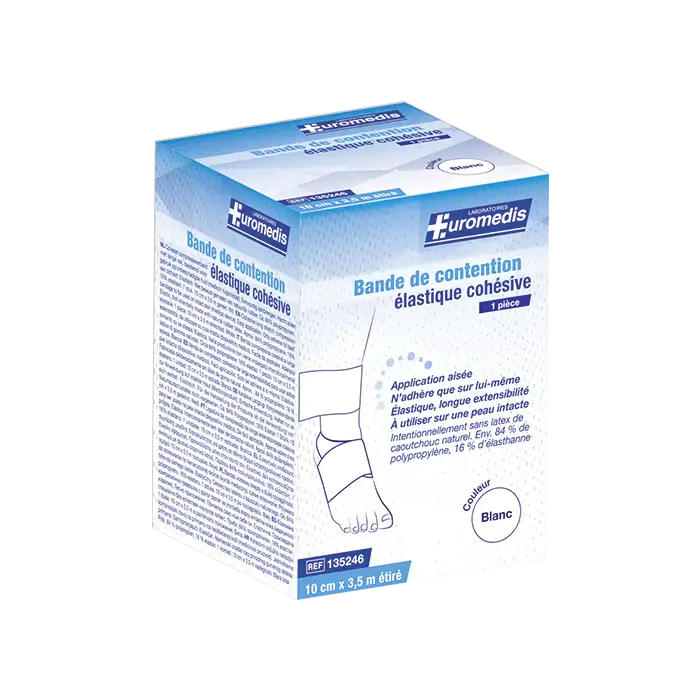 Bande de contention cohésive 10cm x 3.5m blanc